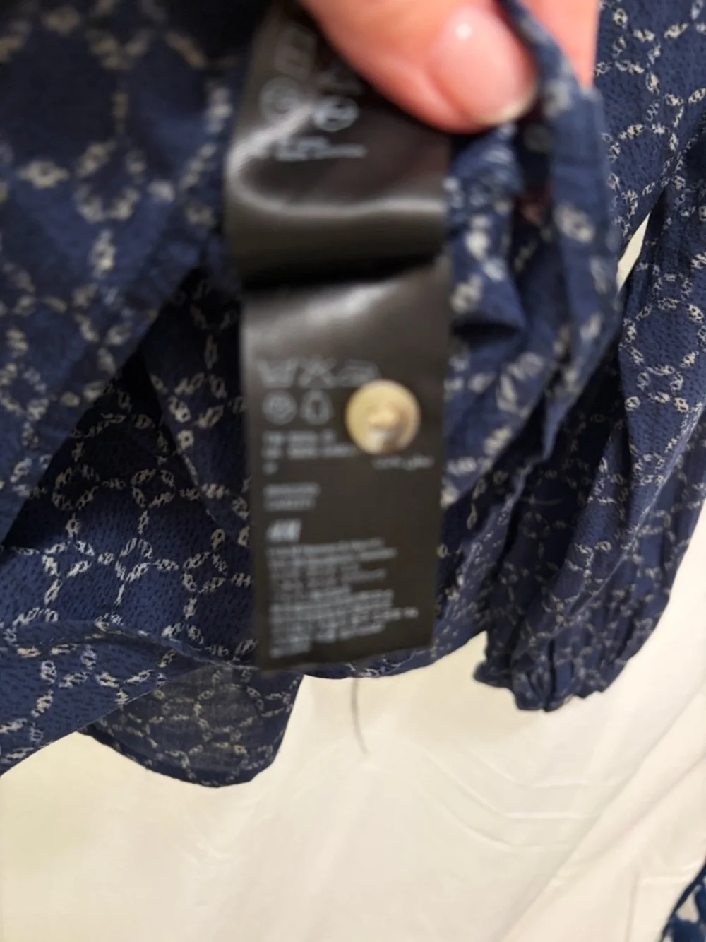H&M Navy Blue Printed Long-Sleeve Blouse - Picture 6 of 6